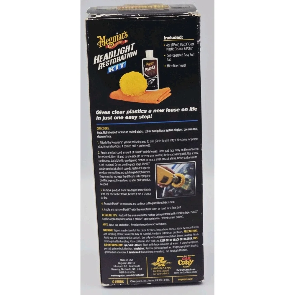 MEGUIARS HEADLIGHT RESTORATION KIT New Without Microfiber‎ Towel